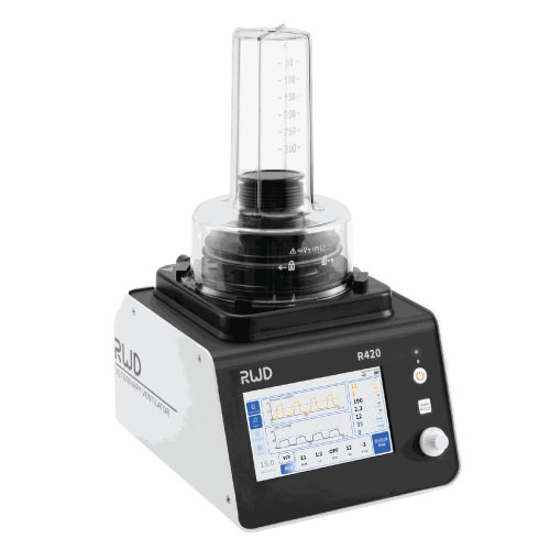 Ventilateur turbo électrique pour la médecine vétérinaire R420 Plus avec surveillance de l'ETCO2 Sidestream