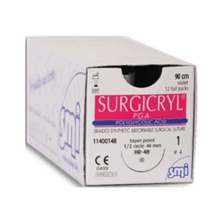 12 x SURGICRYL PGA DS19 - EP1.5 - USP 4/0 - Violet - 75 cm