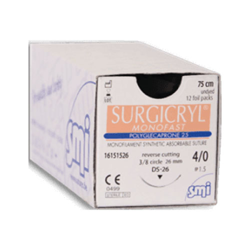 12 x SURGICRYL MONOFAST DS24 - EP2 - USP 3/0 - Incolore - 75 cm