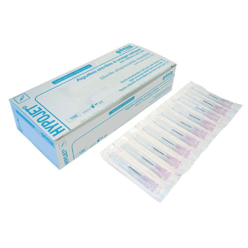 [147363] 100 X HYPOJET Aiguilles hypodermiques stériles à usage unique en acier inoxydable pour grands animaux 80 mm x 2.0 14G x 3 1/4 