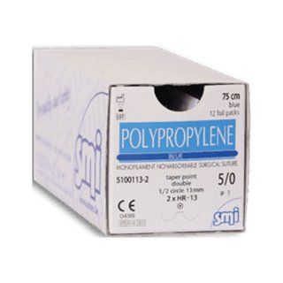 [5301524] 12 x POLYPROPYLENE DS24 - EP3 - USP 2/0 - Bleu - 75 cm