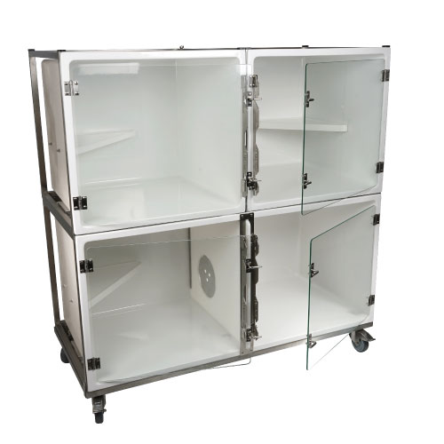 [CP803000] Ensemble 3 cages Hospitalisation POLYVET 1 Long Séjour > 24h + 2 Court Séjour < 24h + châssis