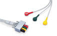 [uMEC017] 1 x Câble ECG 3 dérivations, IEC, Snap